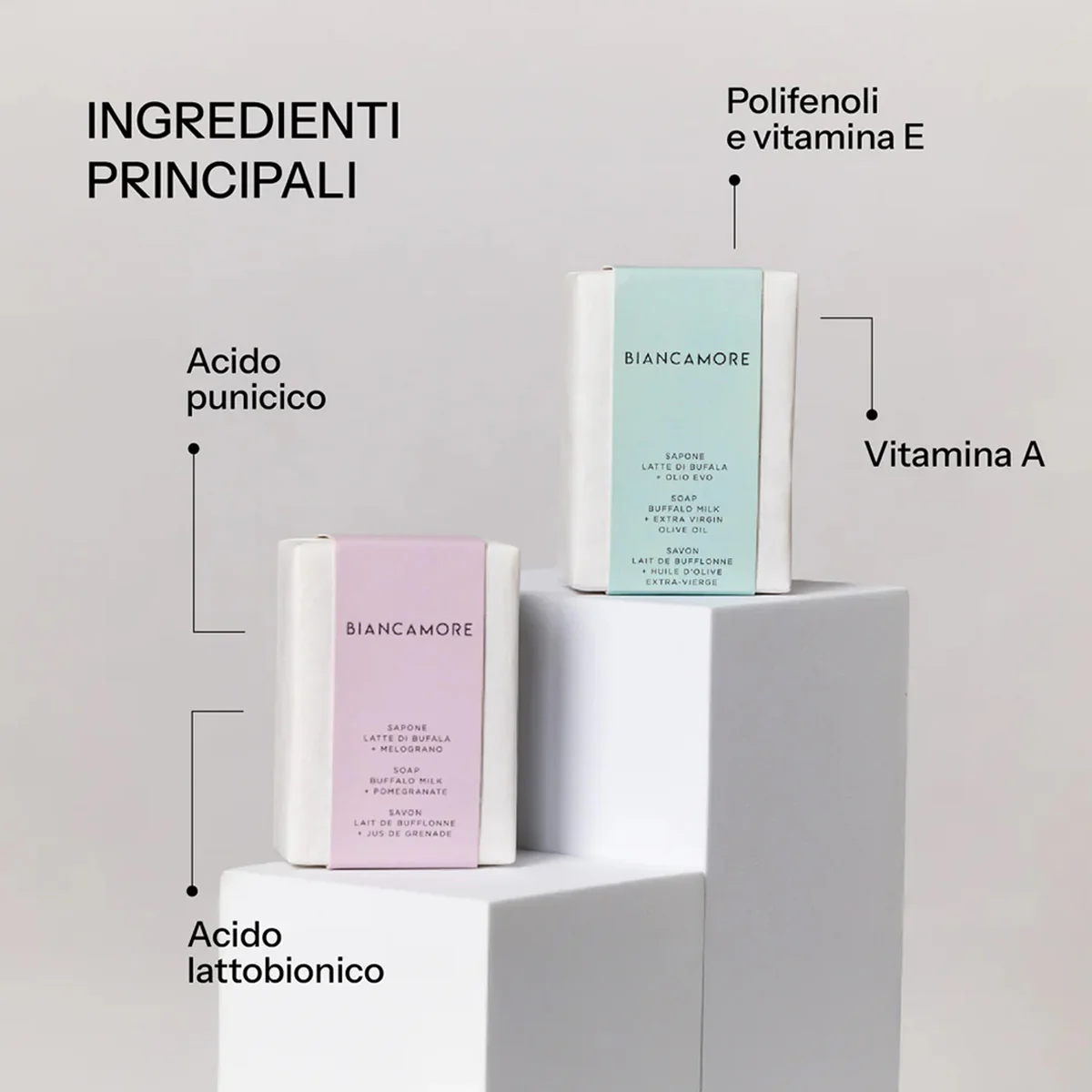 BIANCAMORE Sapone con latte di bufala e melagrana - Image 2