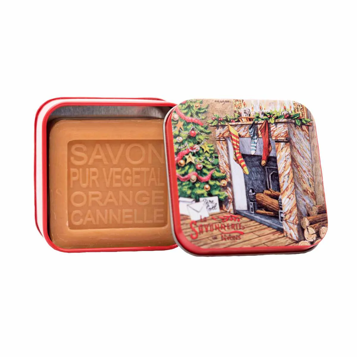 La Savonnerie de Nyons NATALE Scatola di metallo 1 "Il camino" e sapone 100 g - Image 2