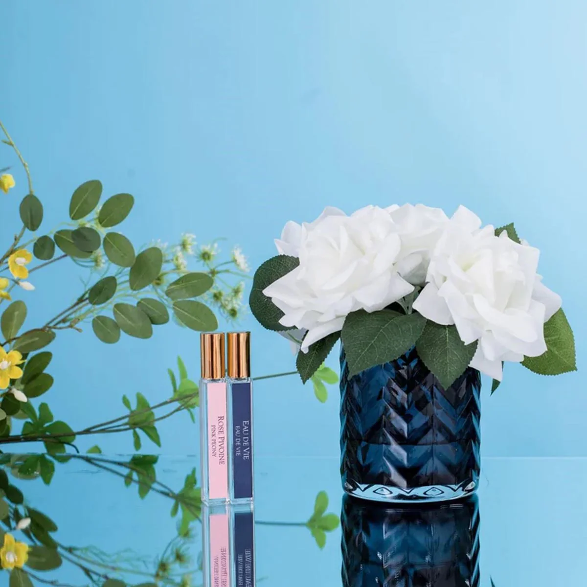 COTE NOIRE 5 ROSE PROFUMATE - FIORE SPINATO BLU - ROSE BIANCHE - Image 3