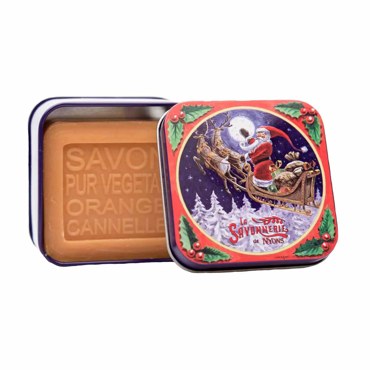 La Savonnerie de Nyons NATALE Scatola di metallo "La slitta" e sapone 100 g - Image 2