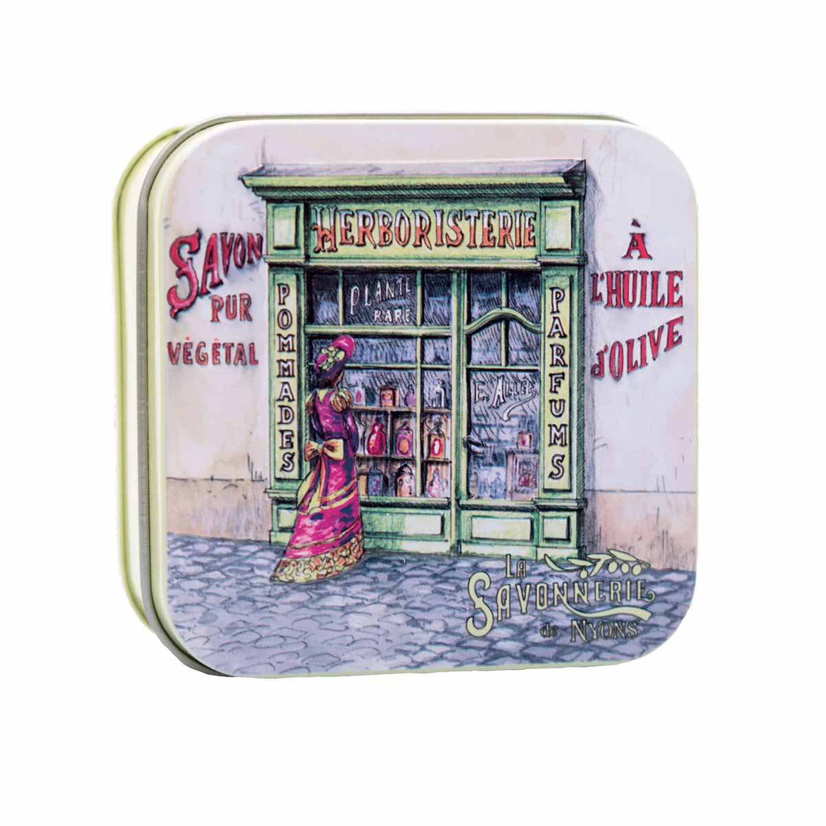 La Savonnerie de Nyons Scatola di metallo "Erboristeria" e Sapone 100g